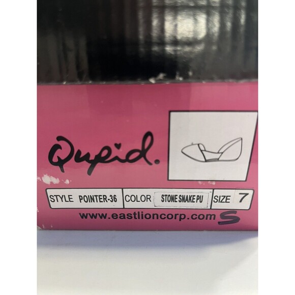 NIB Qupid Faux Snake Reptile Gray White Flat Slip On Shoes Sz 7 - Picture 5 of 14